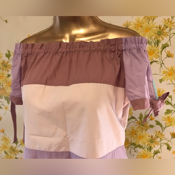 Off shoulders color block mini dress size M - Picture 7 of 9